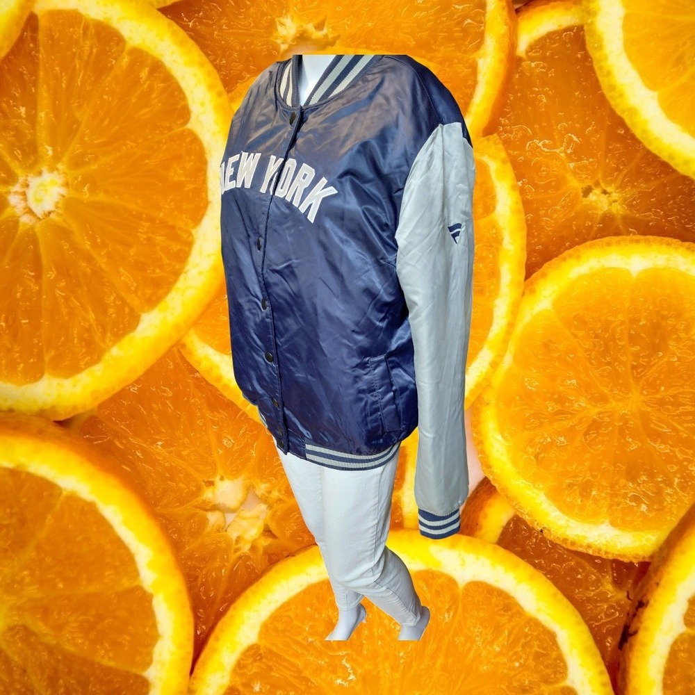 Fanatics Mens New York Baseball Bomber‎ Jacket Navy Gray Size L G